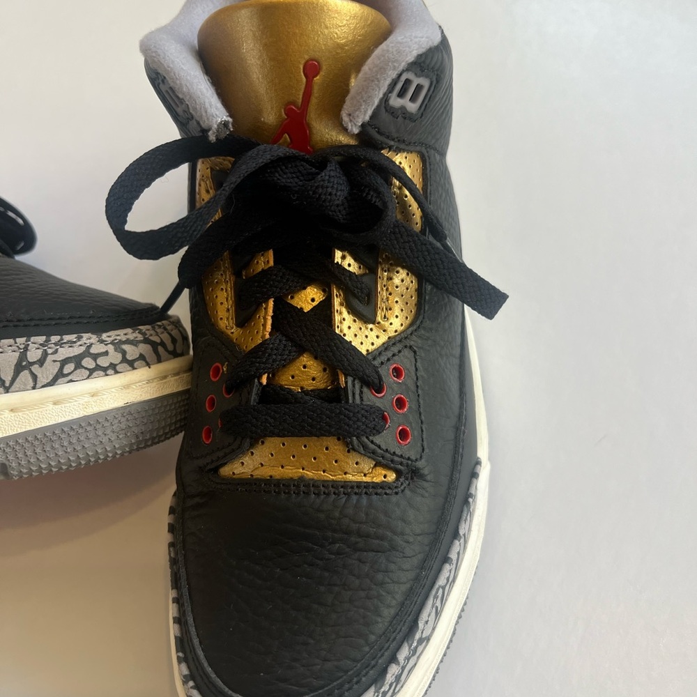 NIKE Air Michael Jordan Gold and Black high top Sneakers women’s sz 8, men-6.5 - Picture 8 of 8